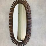 Miroir soleil rotin ovale 102 x 51 cm style jungle chic