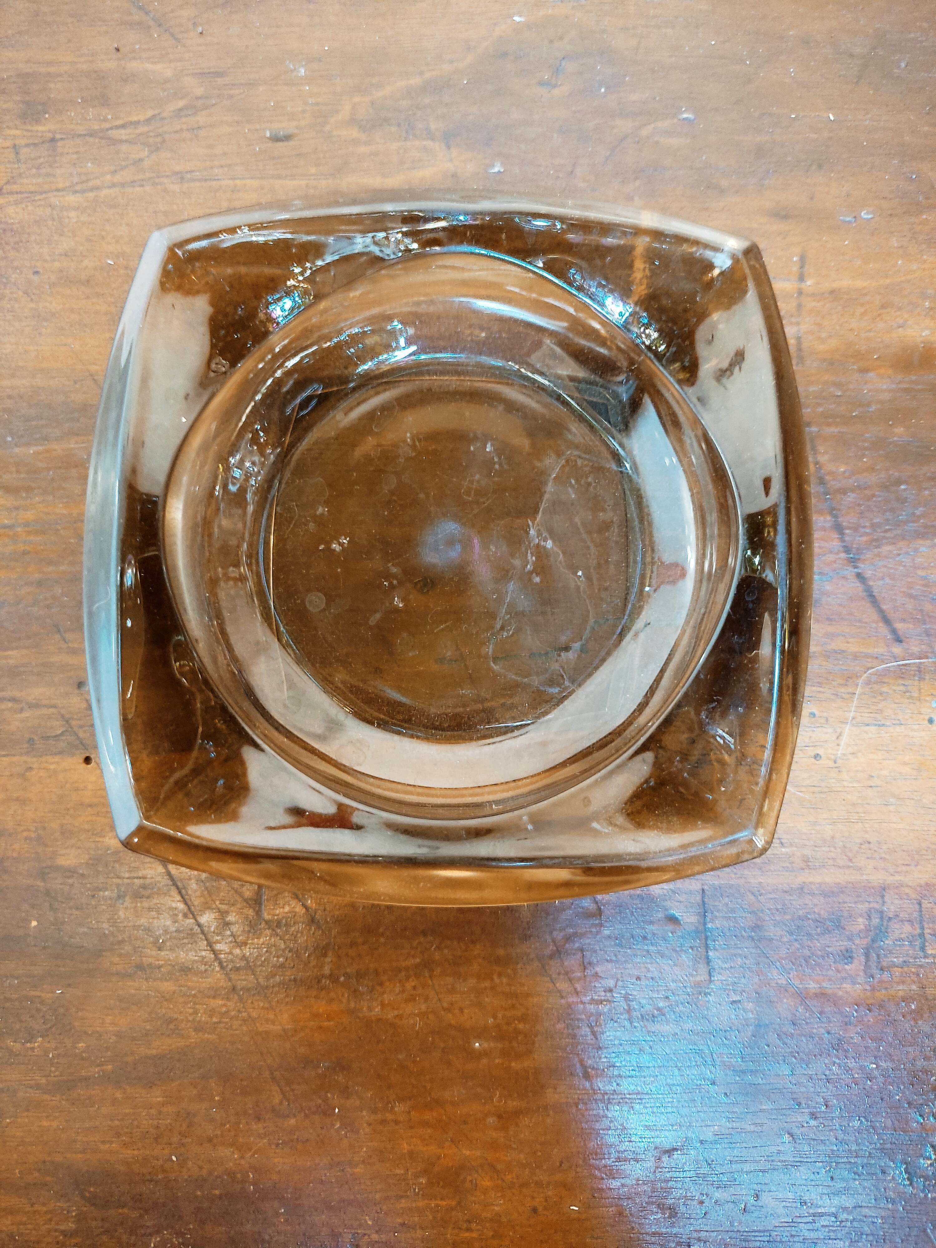 Smoked glass ashtray