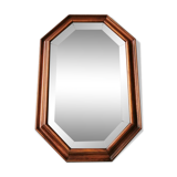 Vintage wooden mirror with 70s 80x40cm cut glass