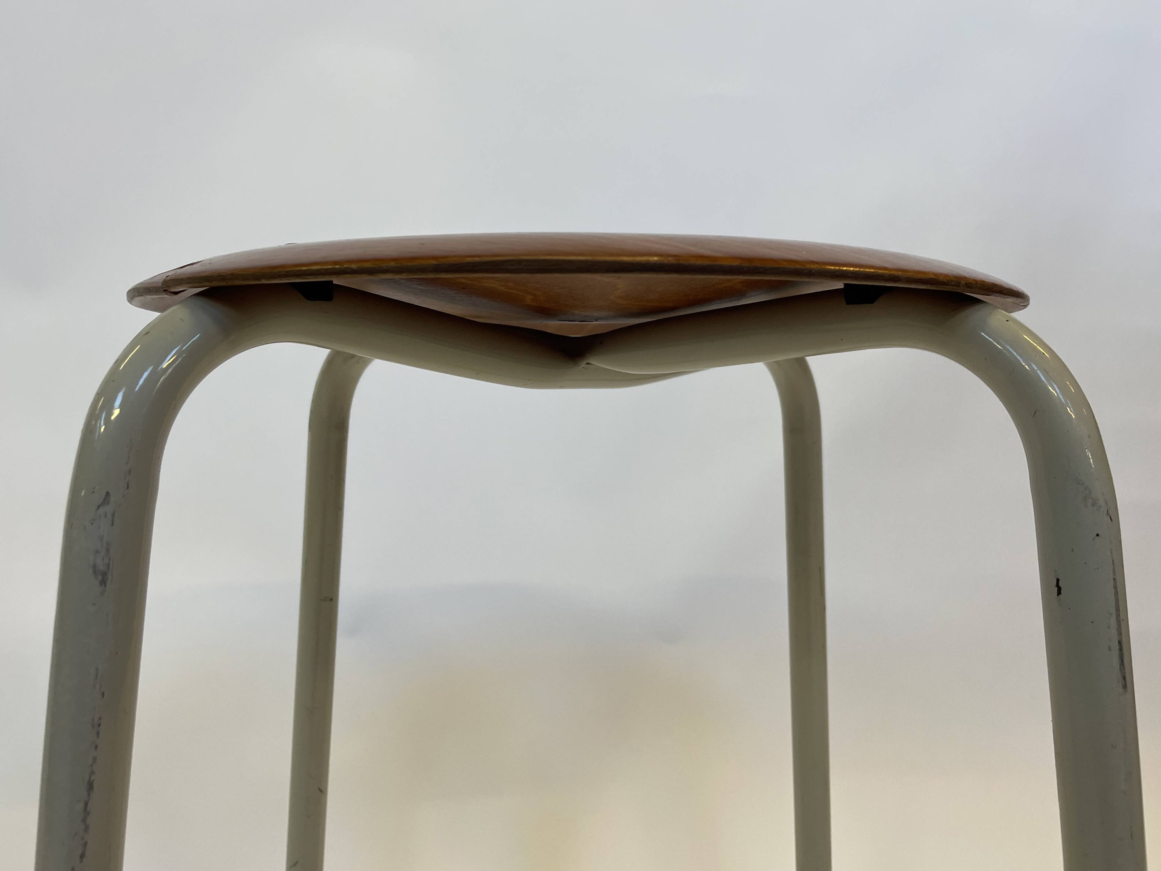 Vintage school stool, 1970s industrial design, Dutch minimalist