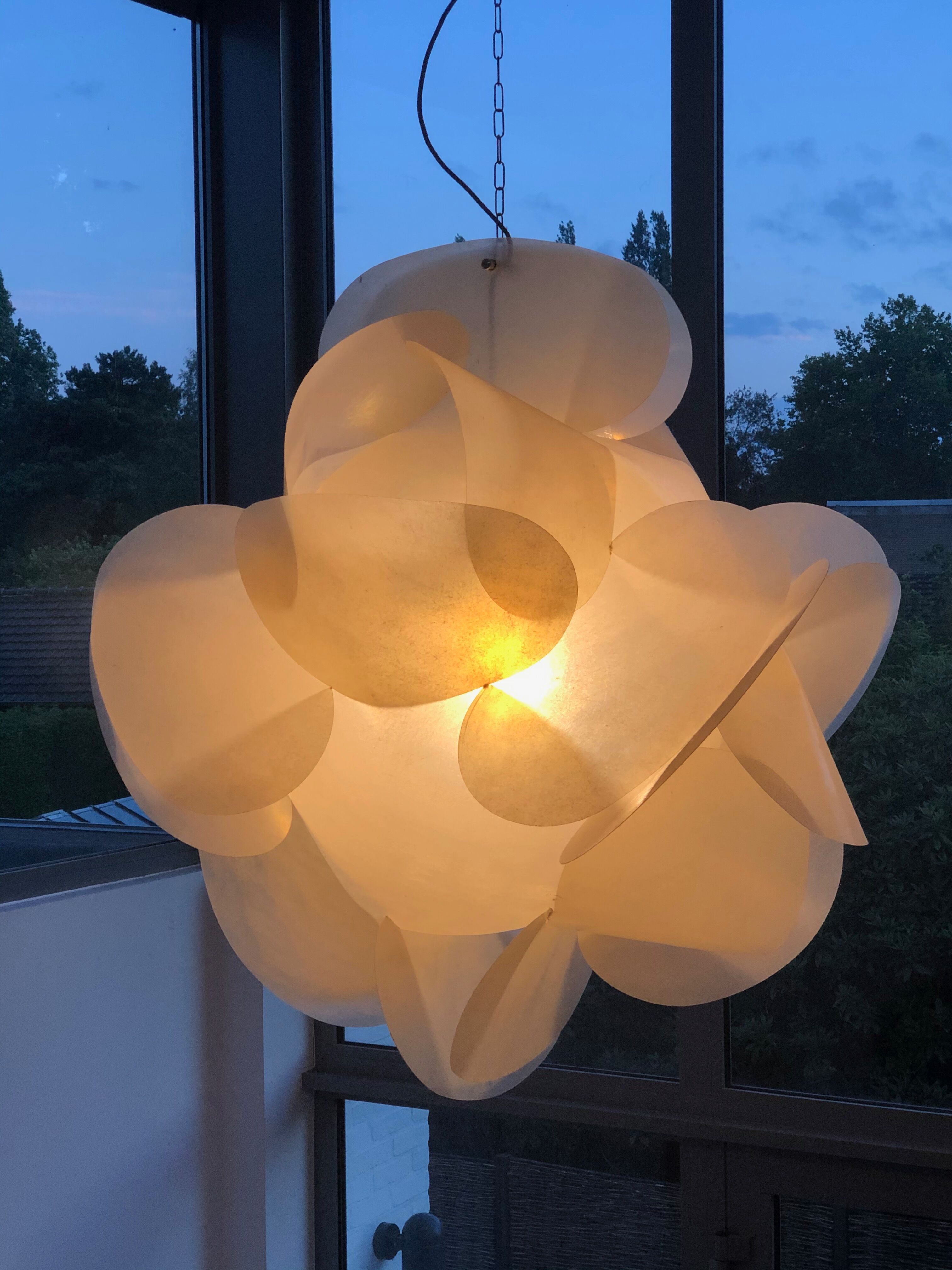 Enrico Botta Fiberglass Ceiling Lamp for Sundown, 1968