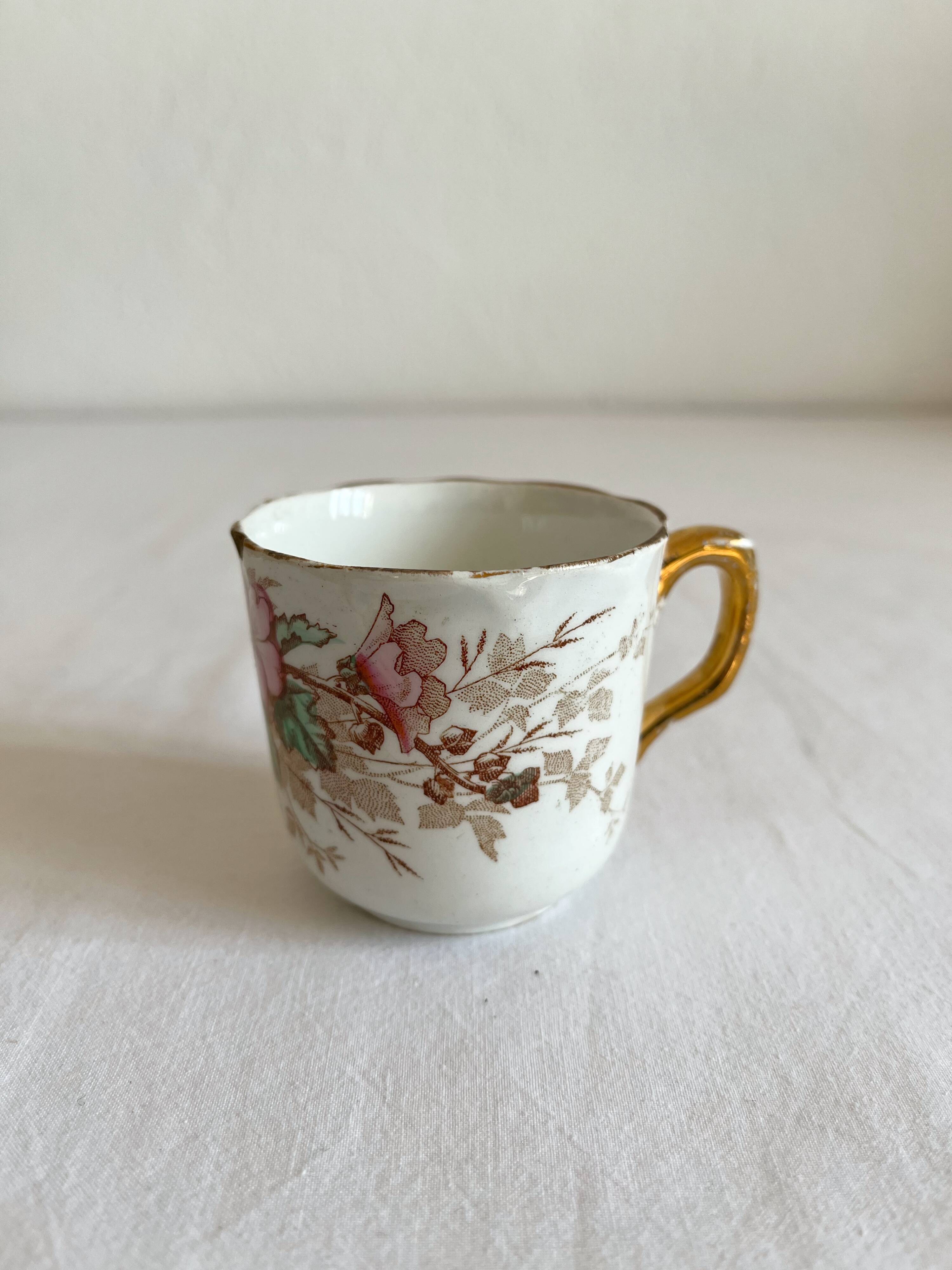 Polychrome ironstone coffee cup KG Lunéville