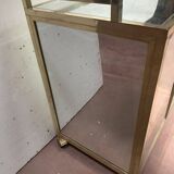 Bar roulant des années 70 en laiton et et face miroir XX siècle