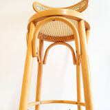 Series of 4 canned bar stools
