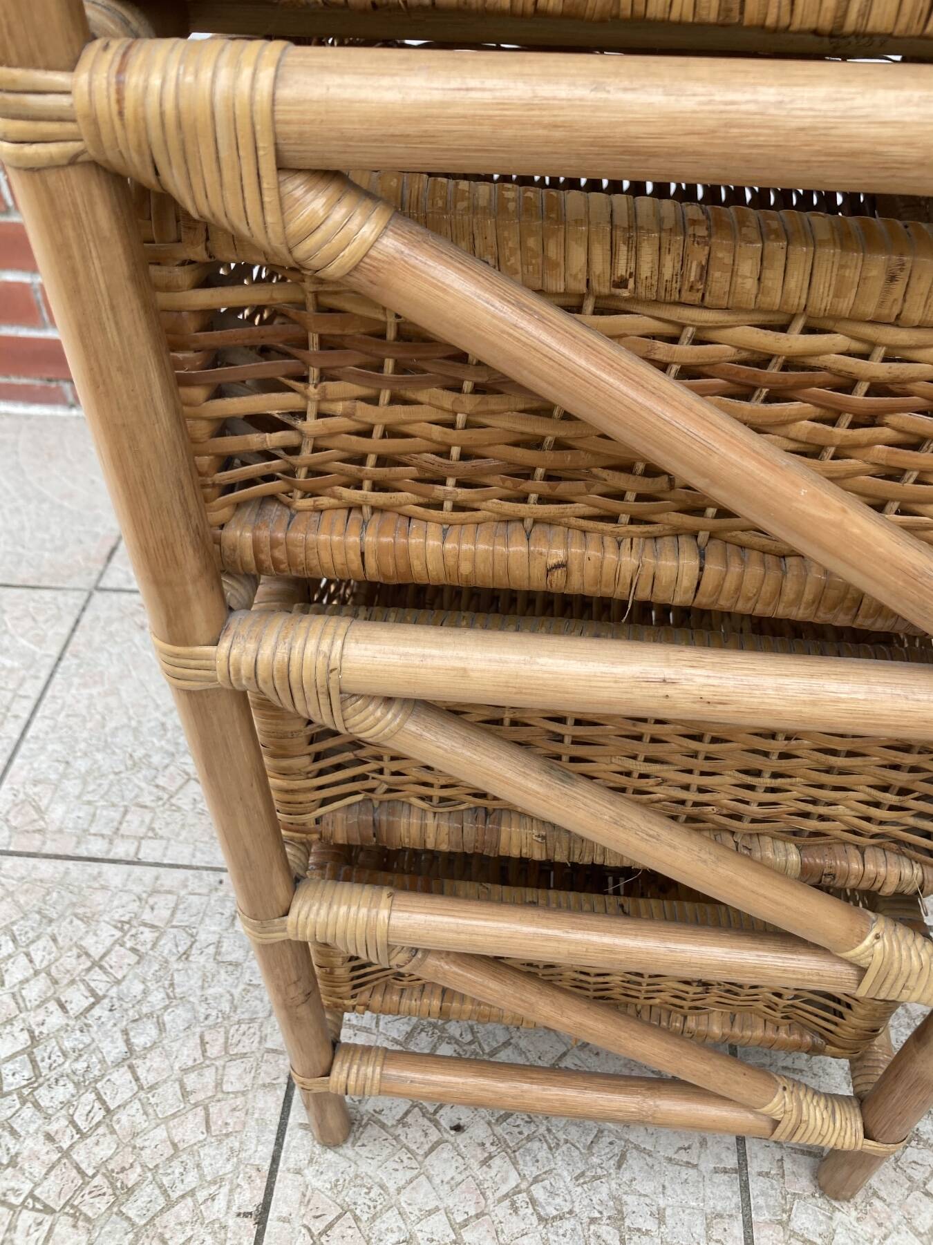 Vintage rattan chiffonier