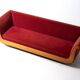 Sofa 'Primafila' en velours rouge par Molteni