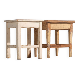 Anciennes tables d’appoint (vers 1920). Ensemble 2 pièces