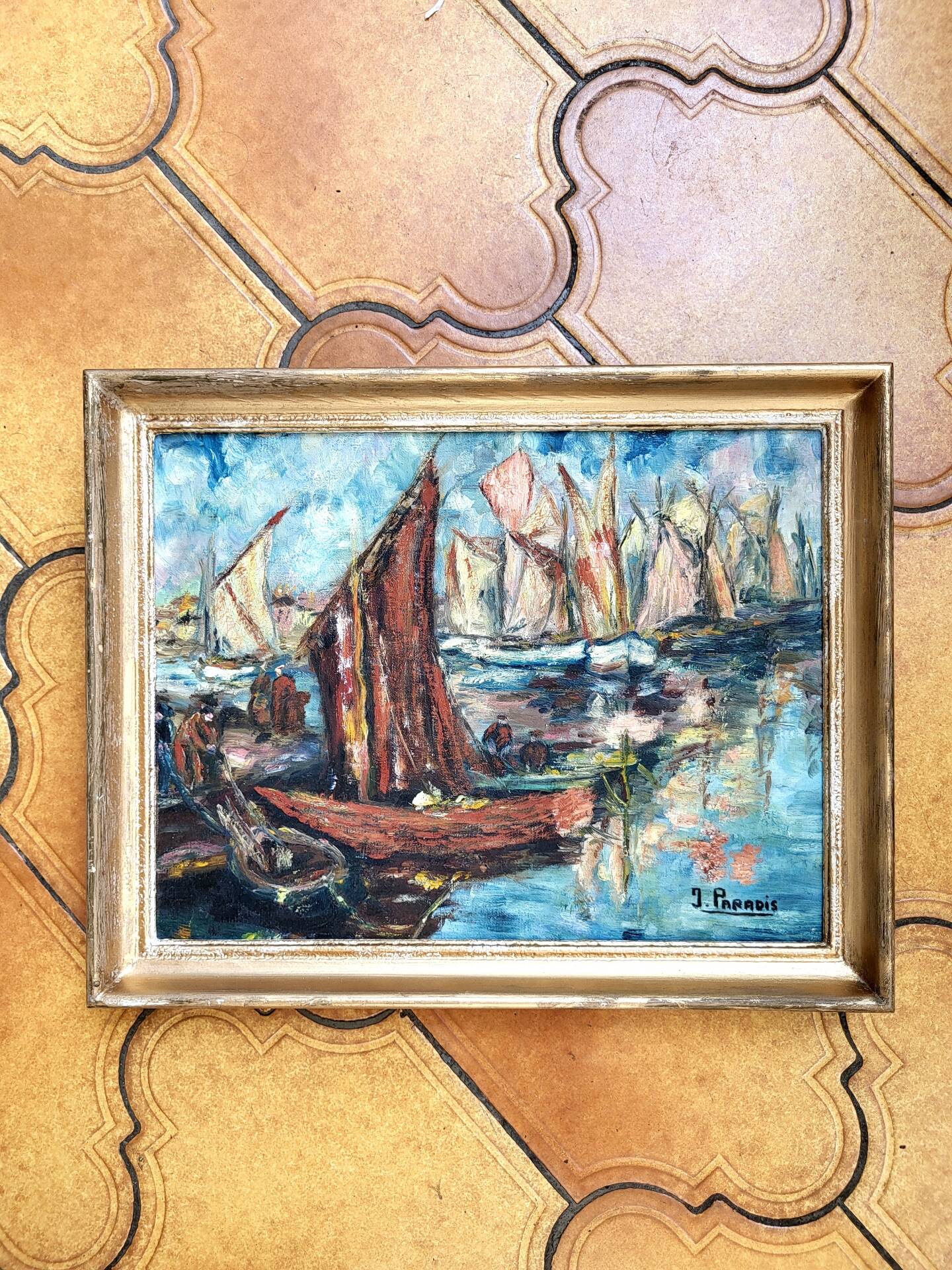 Tableau Vintage - Oil on Canvas, Signed J. Paradis – 20th Century