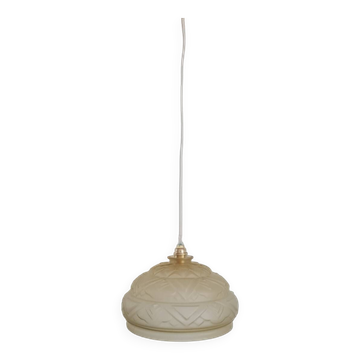 Suspension abat-jour Art Déco jaune clair