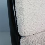 2x 'boomerang' h. mitzlaff, e. schmidt for soloform, bouclé lounge chairs, 1953