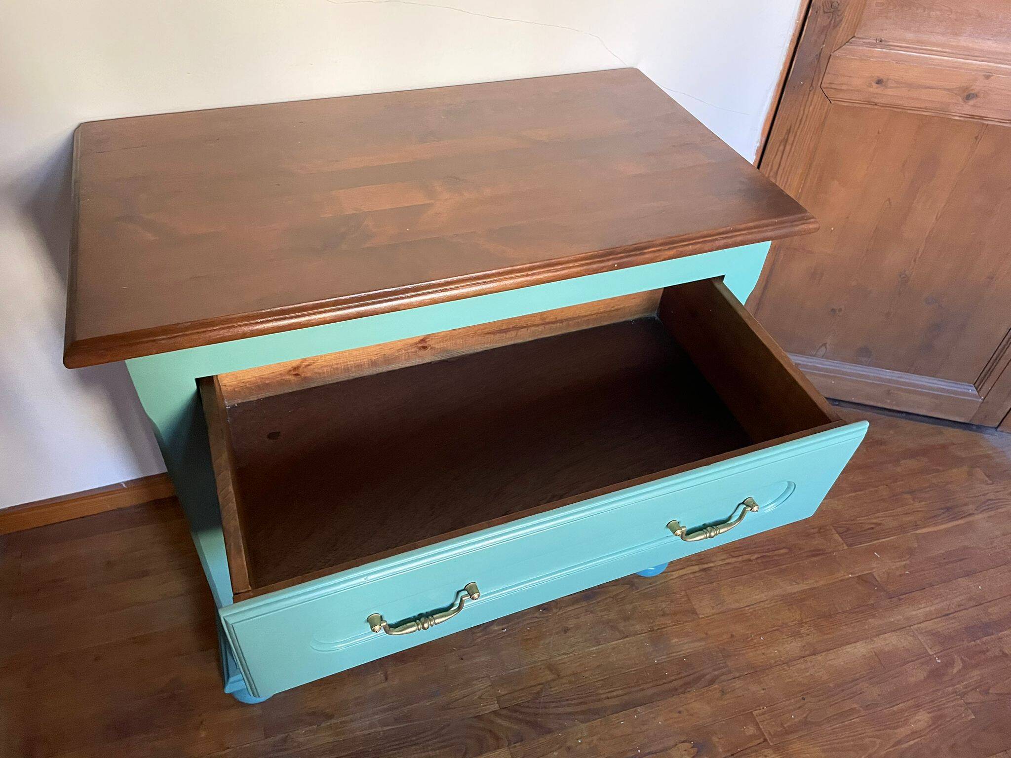 3-drawer chest of drawers in duck blue oak