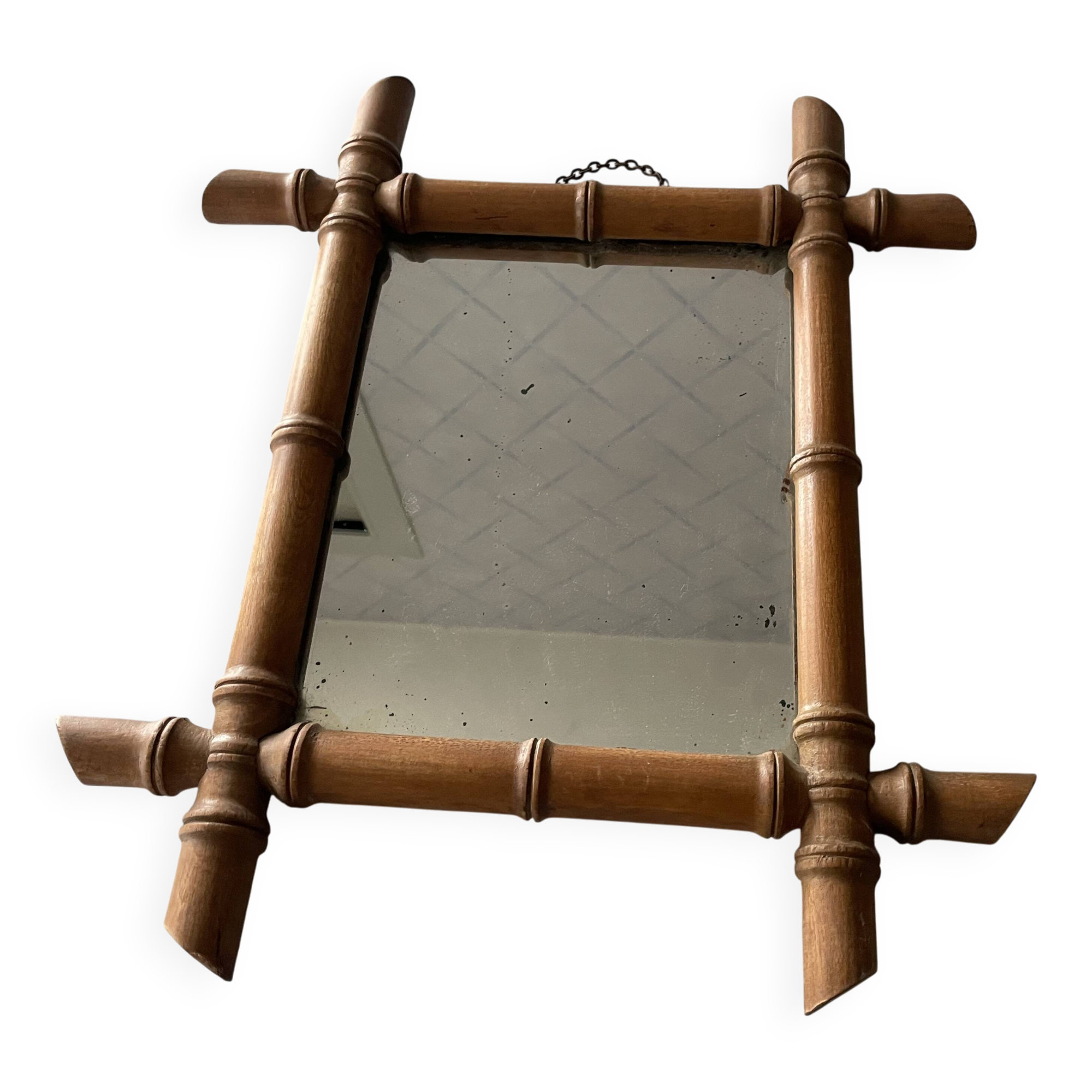 1960s faux bamboo mirror
