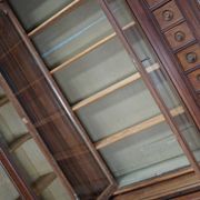 Large Antique German Pitch Pine Corner Apothecary Cabinet / Vitrine ca 1900s