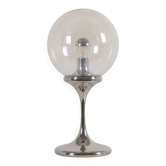 Lampe de table de l'ère spatiale par Doria Leuchten avec chrome et verre, années 1970.
