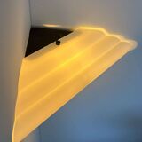 Vintage Murano opal glass corner wall lamp, by Vetri Italy 1970