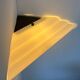 Vintage Murano opal glass corner wall lamp, by Vetri Italy 1970