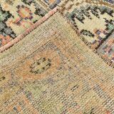 6x9 Antique Vintage Orange & Greeb Turkish Rug, 182x286Cm