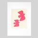 Painting of birds - fluorescent pink - signed Eawy