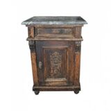 Antique German marble top nightstand, 1890s