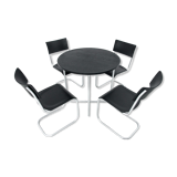 Dining table set table and 4 chairs by Mart Stam, Poland, 1930s