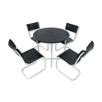 Dining table set table and 4 chairs by Mart Stam, Poland, 1930s