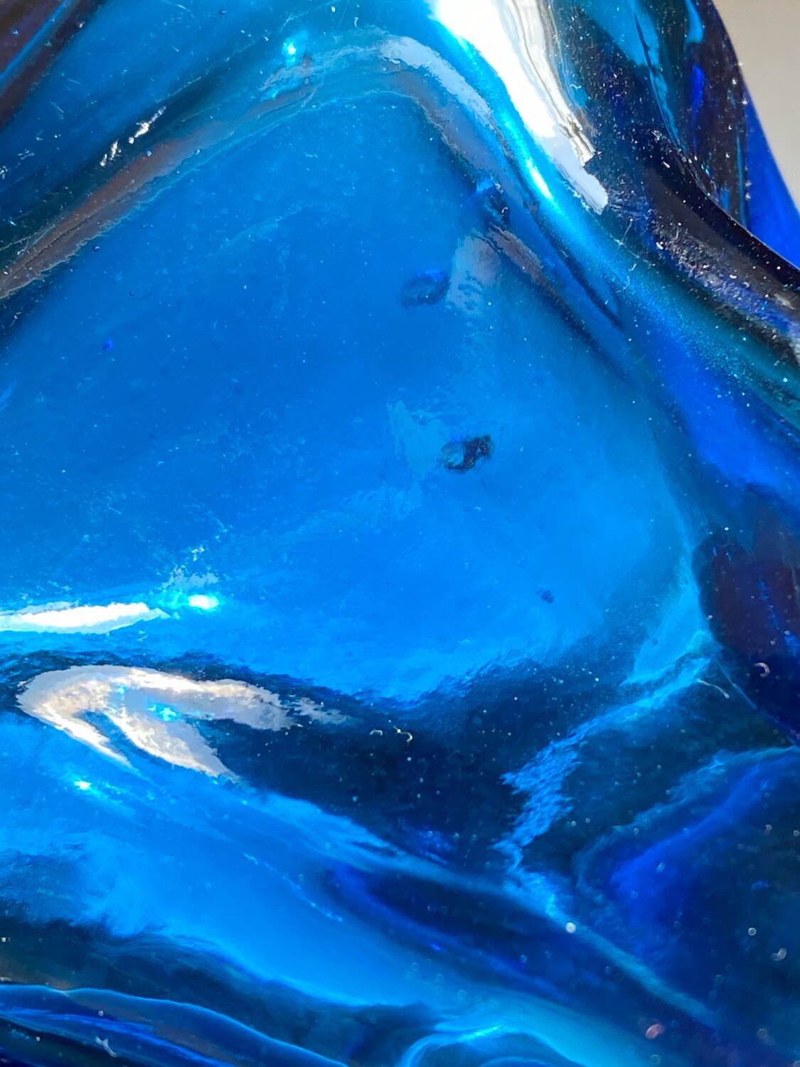 Blue glass vase, 1960s, Gunther Lambert