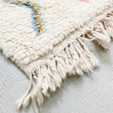 Tapis berbère marocain azilal écru à losanges multicolores 237x167cm