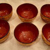 Lot of six terracotta ramekins glazed diameter 11cm TBE