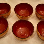 Lot of six terracotta ramekins glazed diameter 11cm TBE
