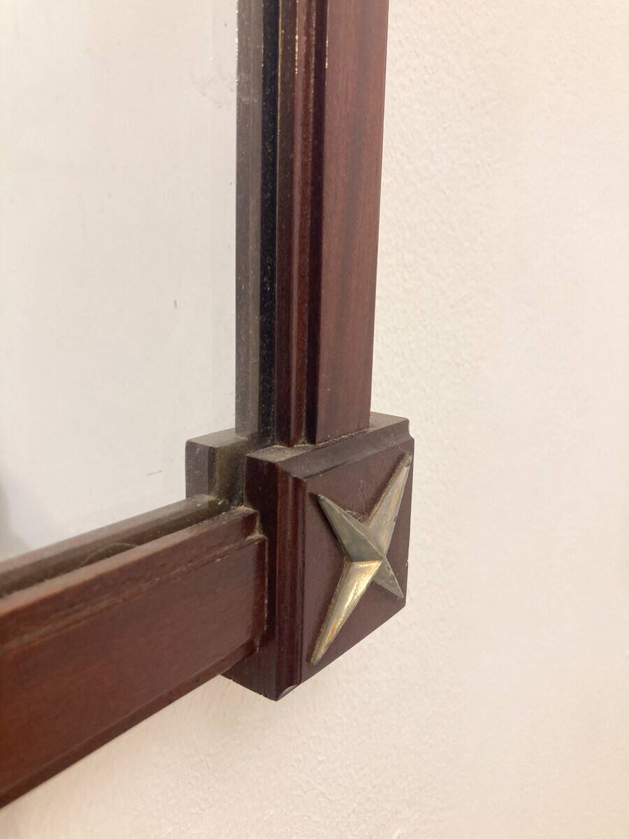 Miroir rectangulaire en bois du milieu du siècle