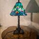antique wrought iron floor lamp, 1900 to 1940 with stained glass lampshade