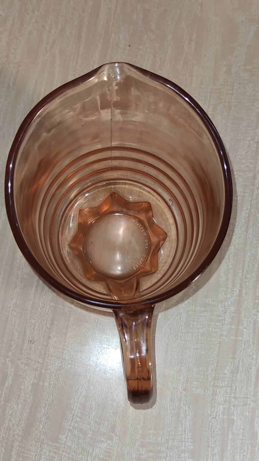 Pink glass jug