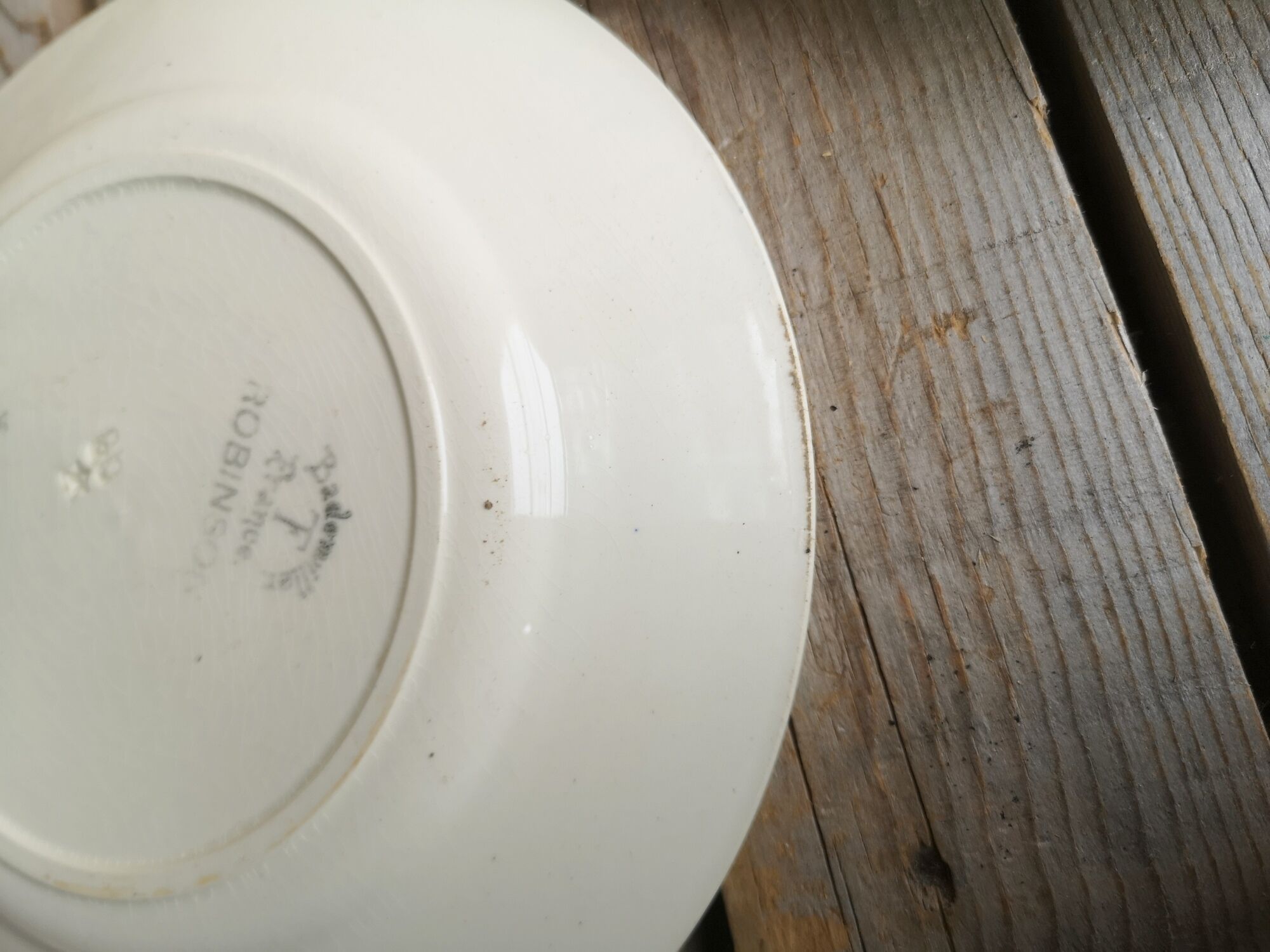 Set of 5 small old plates signed Badonviller