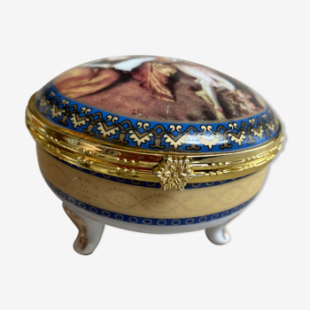 Vintage porcelain tripod jewelry box