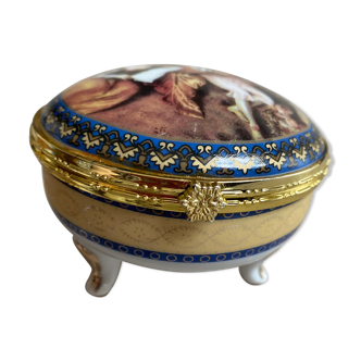 Vintage porcelain tripod jewelry box