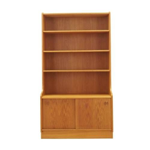 Danish ash veneer bookcase with adjustable shelves, 1970s