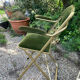 Lot de 4 fauteuils pliants vintage en velours vert