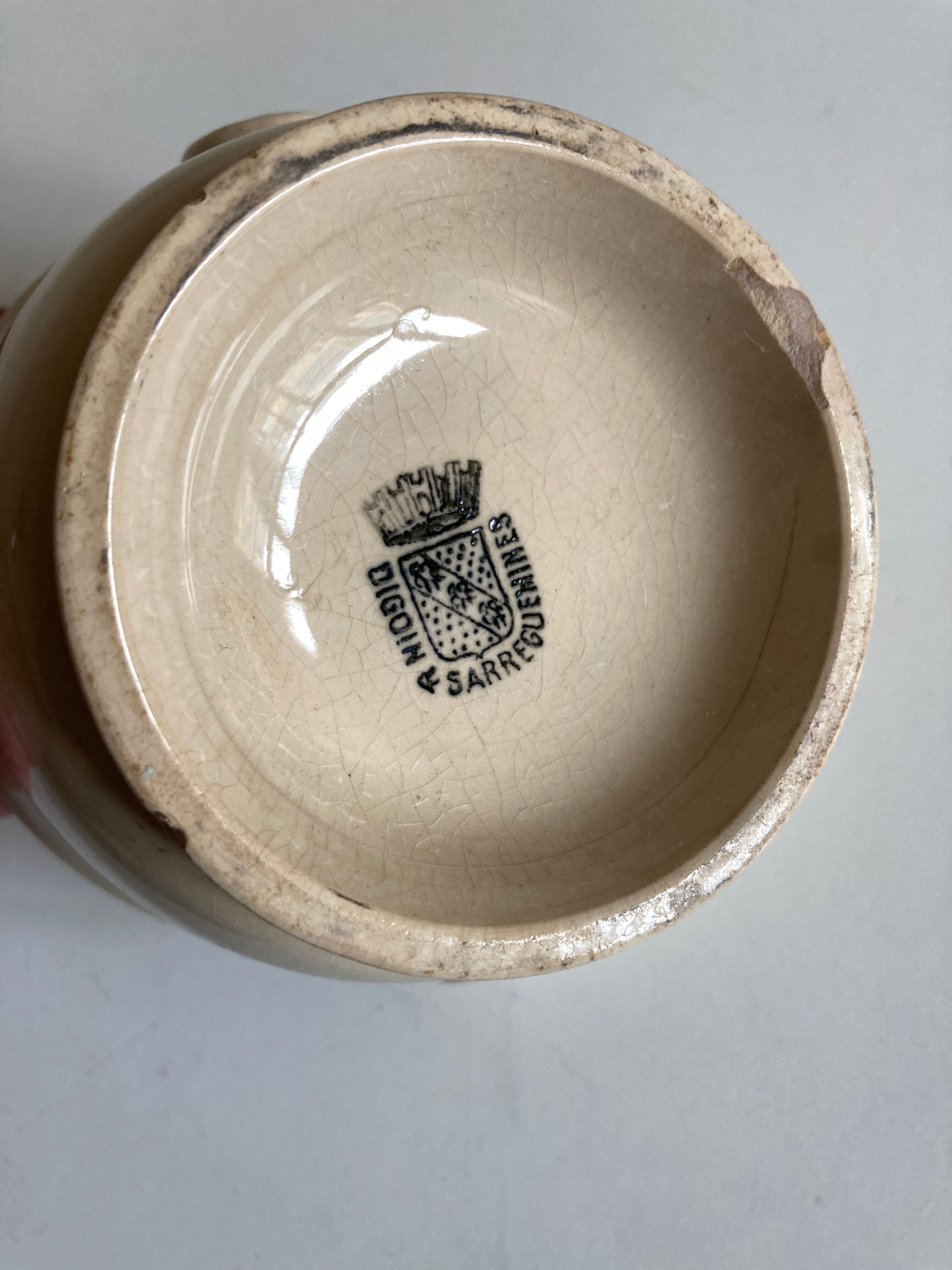 Pot de faïence directoire de digoin et sarreguemines néo classique 1860