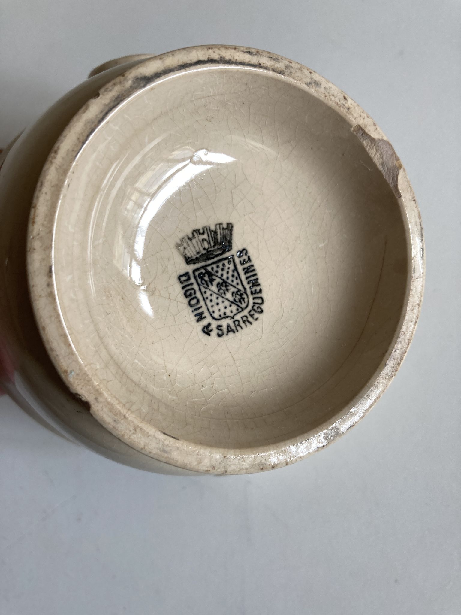 Pot de faïence directoire de digoin et sarreguemines néo classique 1860