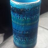 Ceramic vase Bitossi Aldo Londi blue Rimini series 1970s