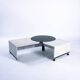 Table basse réglable en marbre noir et blanc italien, années 1980
