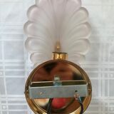 Paire d'appliques feuille verre