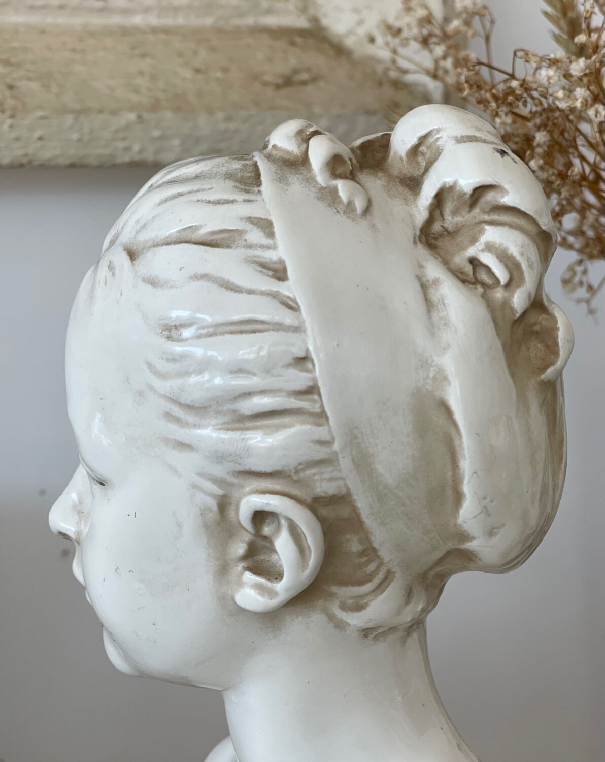 Glazed terracotta bust