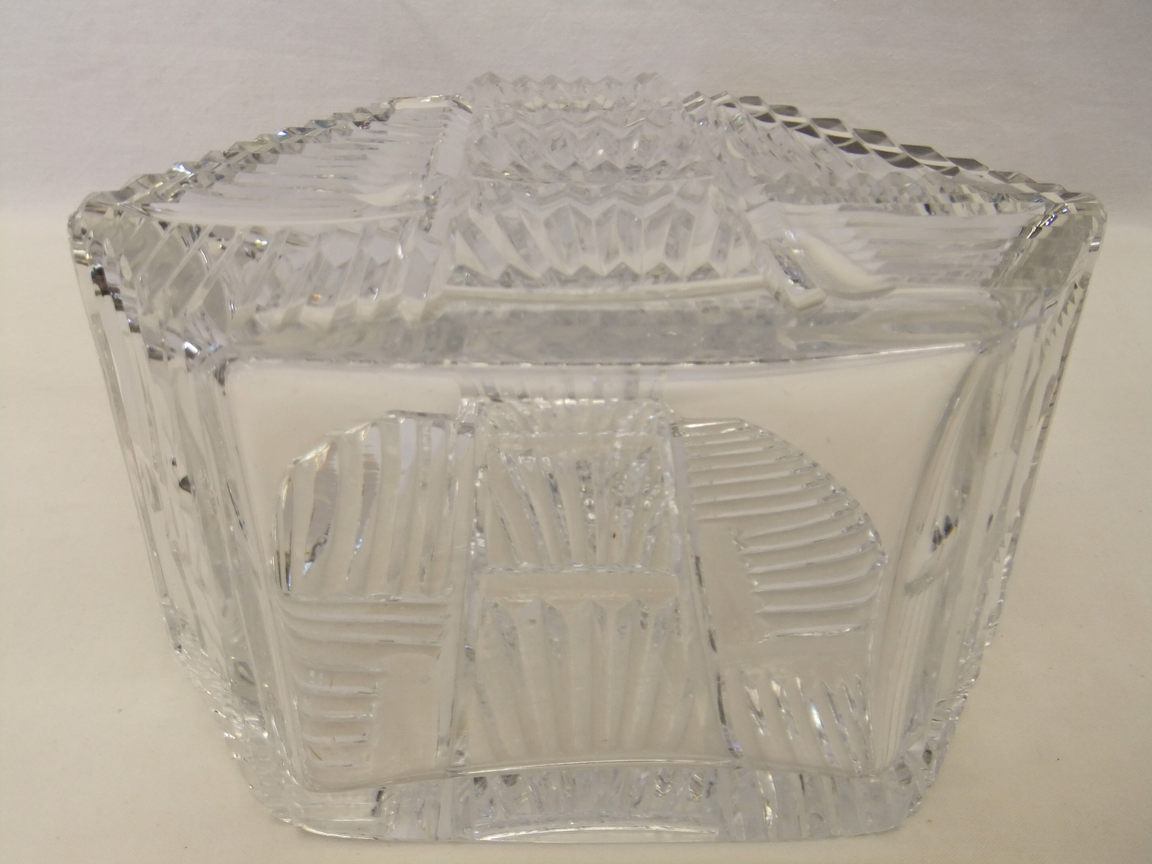 Bohemian crystal stamp Prague basket centerpiece art deco flower