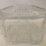 Bohemian crystal stamp Prague basket centerpiece art deco flower