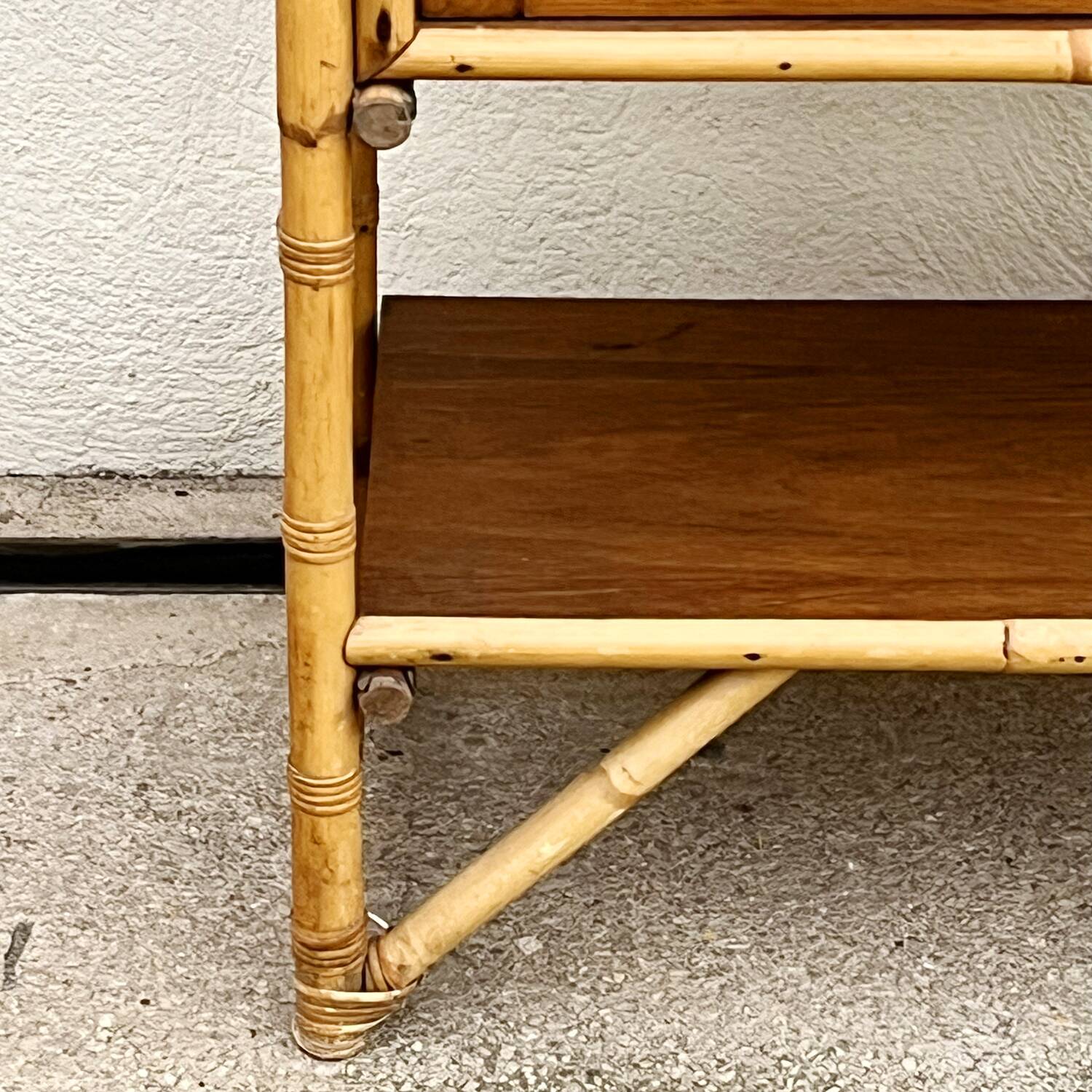Rattan and bamboo bookcase by Louis Sognot