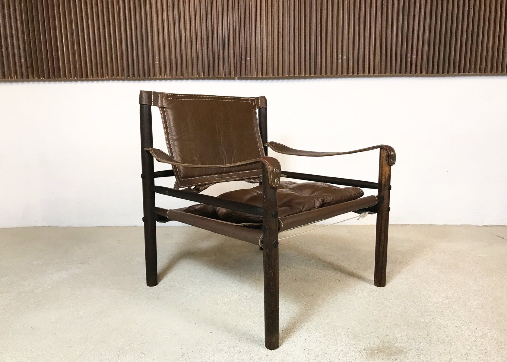 Model Sirocco leather safari chair by Arne Norell, 1960s