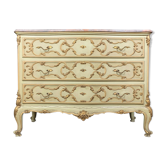 Louis XV curved façade dresser in lacquered and gilded wood.