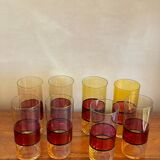 8 large colored glasses