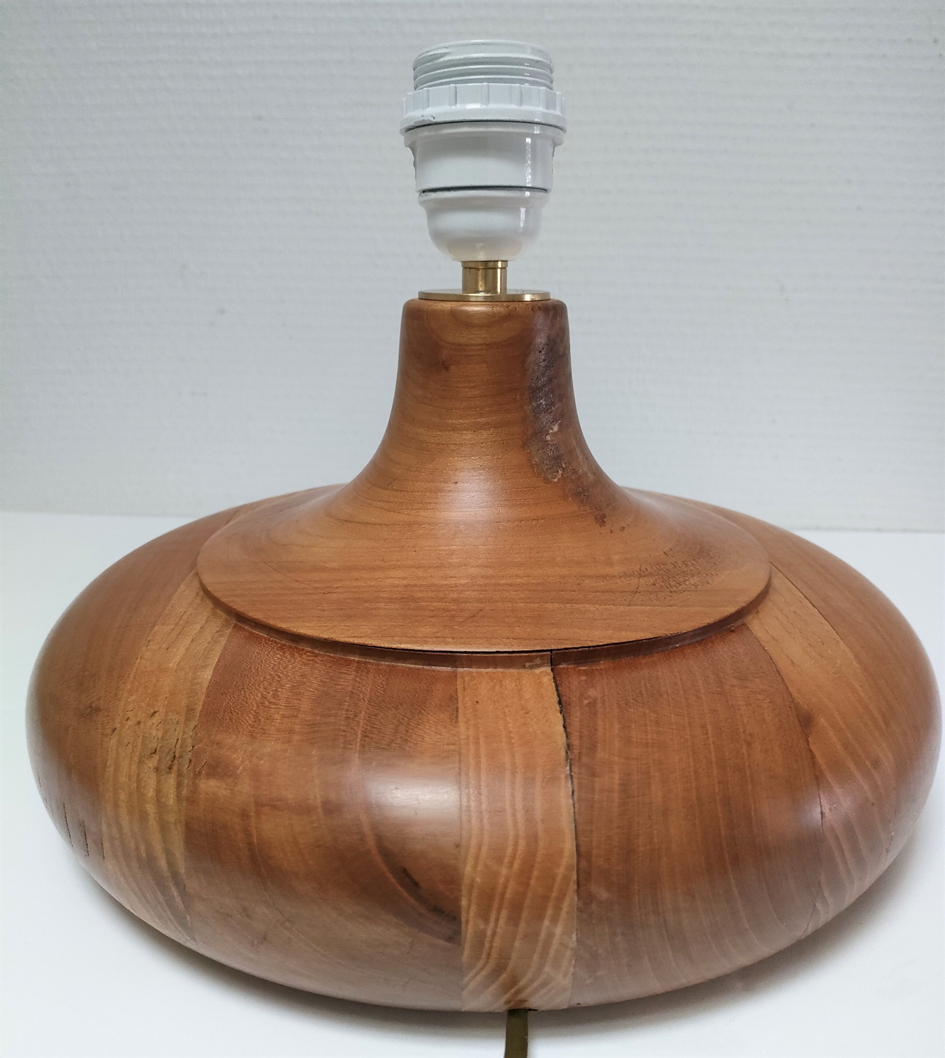 Solid wood lamp foot circular design 90s